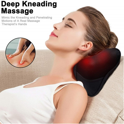 Viktor Jurgen Shiatsu Kneading Massage Pillow with Heat,Neck,Shoulder & Back Massager for Home/Car/Office